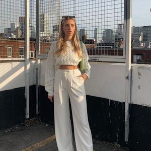 NWOT: Princess Polly Huxley White Pants - PANTS ONLY